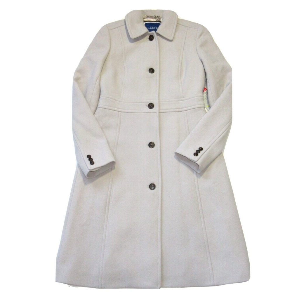 NWT J.Crew Classic Lady Day Coat Nantucket Fog Doublecloth Wool Thinsulate 8